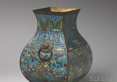 图片[3]-Fang vessel with dragon-and-phoenix decoration in cloisonne enamels, Ming dynasty (1368-1644)-China Archive